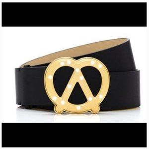 kate spade x darcel pretzel leather black belt M